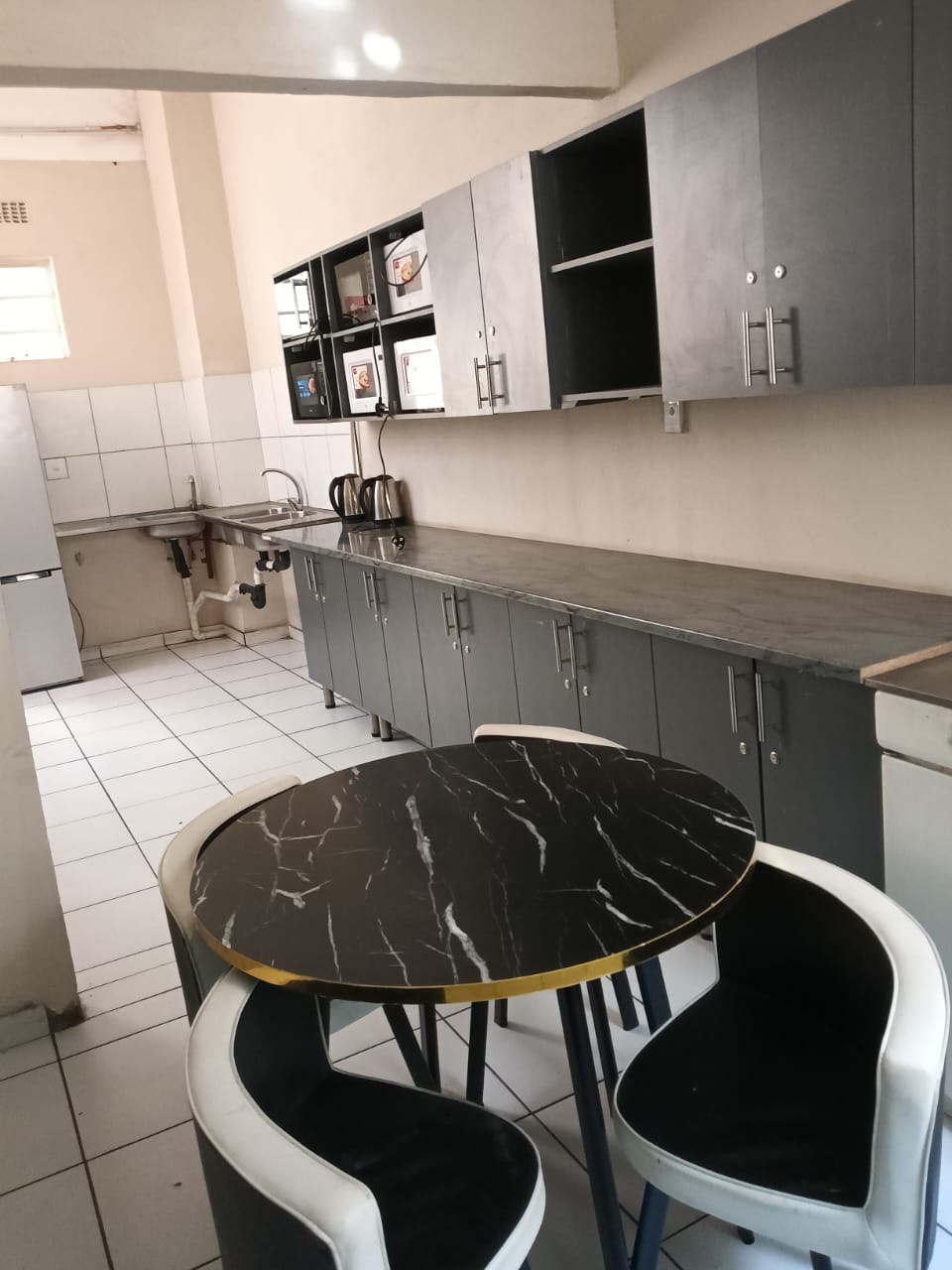 Kitchen counter with dining table